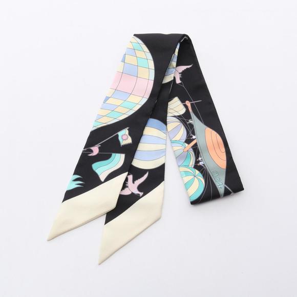 HERMES Black Silk Scarf - Picture 2 of 4